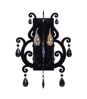 Black Velvet Candle Wall Lamp Black 2xE14-2