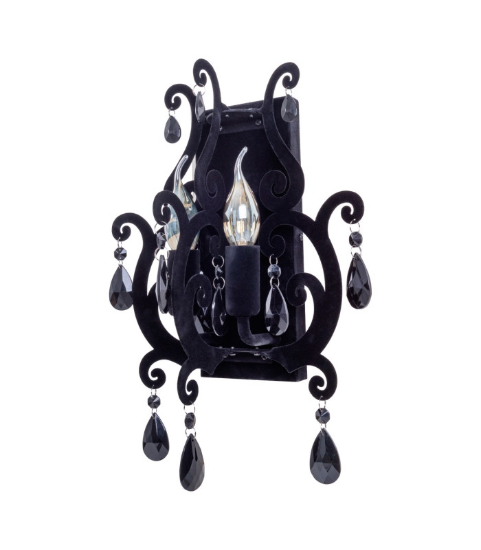 Black Velvet Candle Wall Lamp Black 2xE14-4