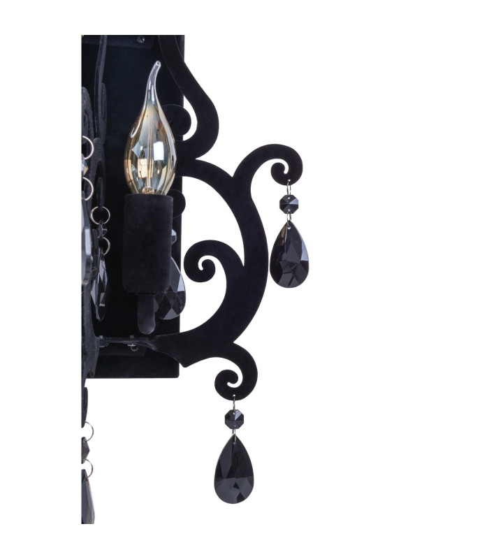 Black Velvet Candle Wall Lamp Black 2xE14-6