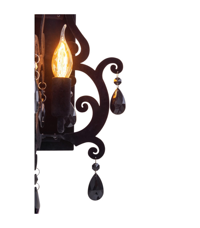 Black Velvet Candle Wall Lamp Black 2xE14-7