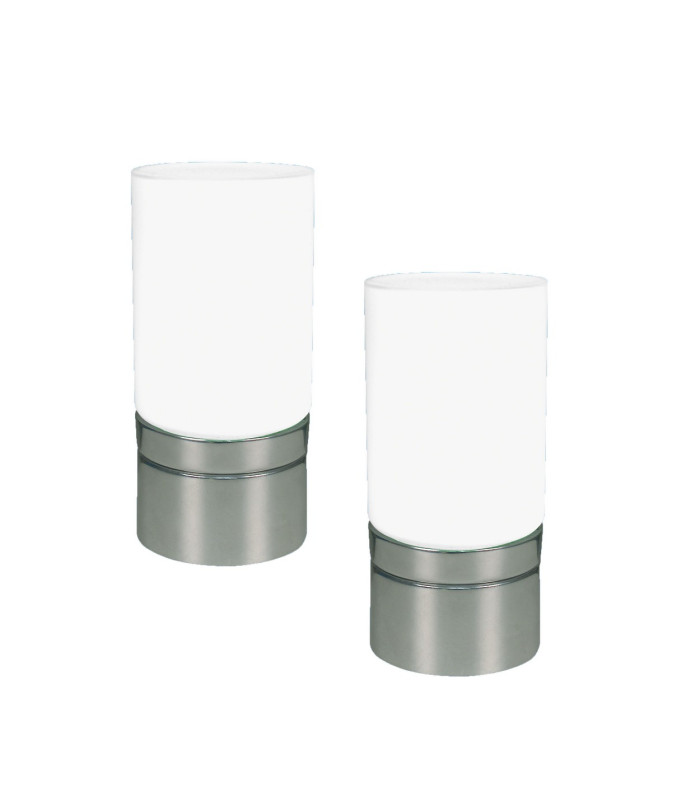 Naeve Set of 2 LED CCT Cylindrical Table Lamp White Battery Powered-1