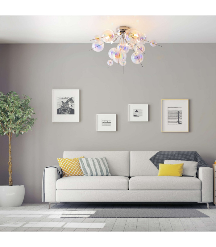 Explosion Semi Flush Ceiling Light Iridescent 6xG9-2