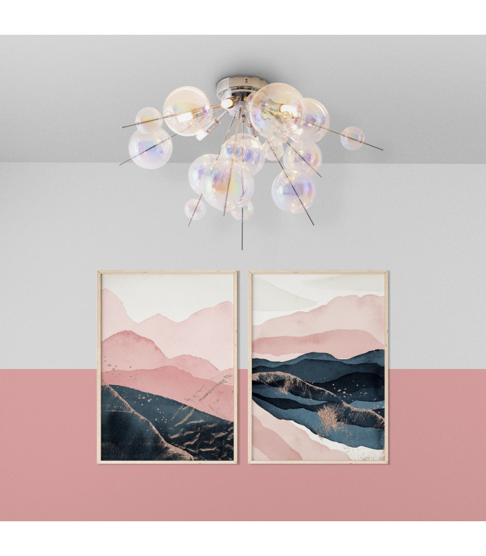Explosion Semi Flush Ceiling Light Iridescent 6xG9-3