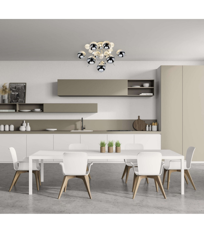 Explosion Semi Flush Ceiling Light Chrome 6xG9-2