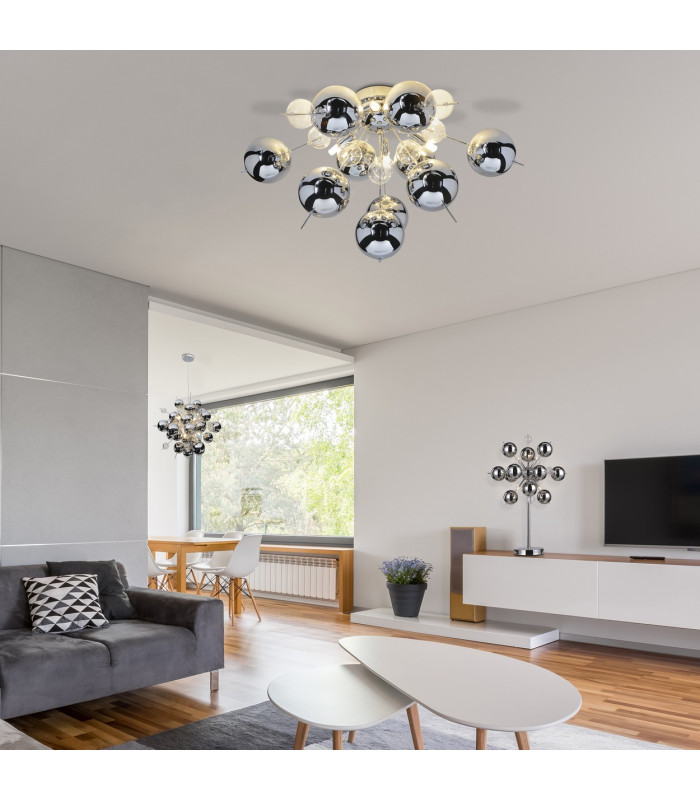 Explosion Semi Flush Ceiling Light Chrome 6xG9-4