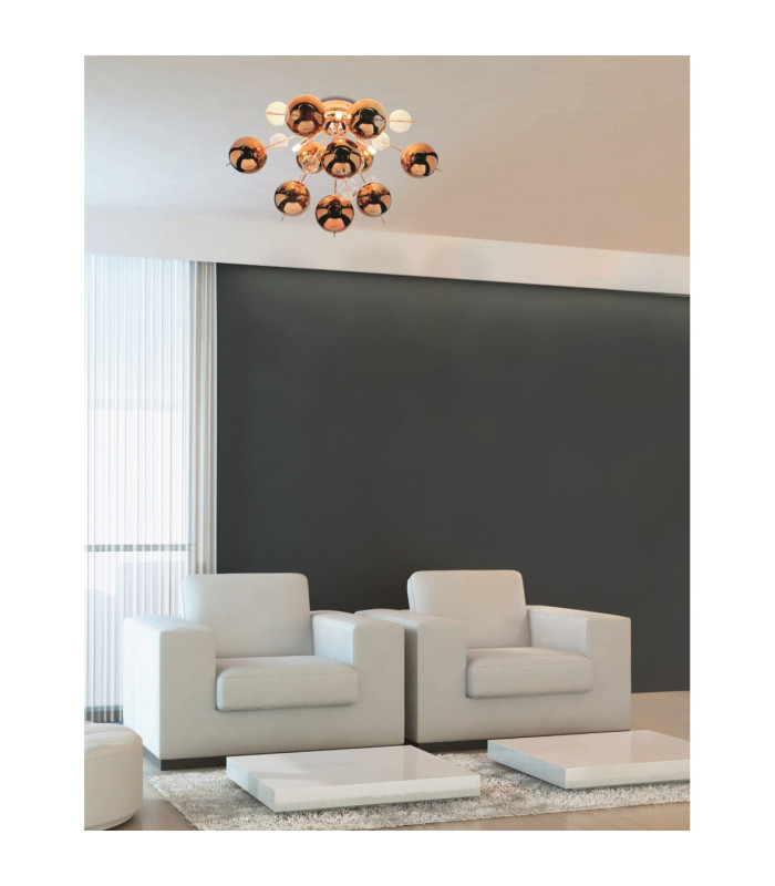 Explosion Semi Flush Ceiling Light Copper 6xG9-2