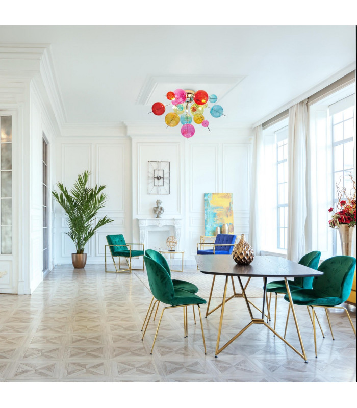Explosion Semi Flush Ceiling Light Multi Colour 6xG9-2