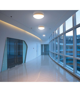 Bergen LED Flush Ceiling Light White PIR + Dusk to Dawn Sensor 3100K-2