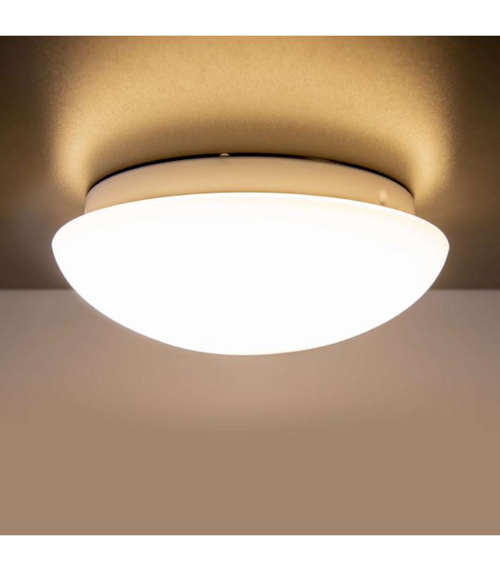 Bergen LED Flush Ceiling Light White PIR + Dusk to Dawn Sensor 3100K-4
