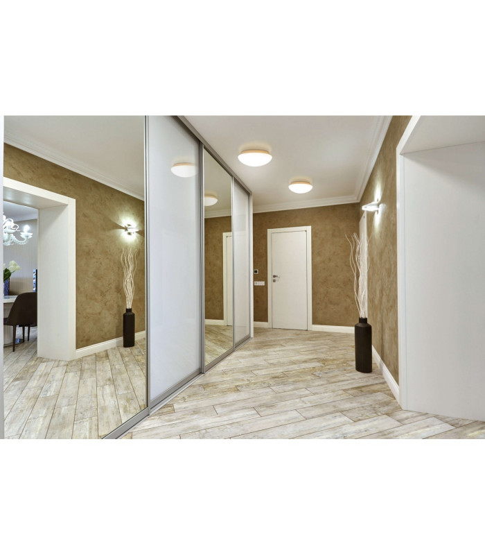 Bergen LED Flush Ceiling Light White PIR + Dusk to Dawn Sensor 3100K-5