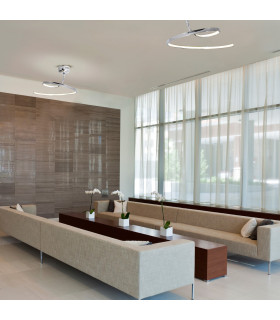 Loop Line Integrated LED Semi Flush Ceiling Light Chrome 3000K-2