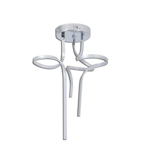 Loop Line Integrated LED Semi Flush Ceiling Light Silver 3000K-1