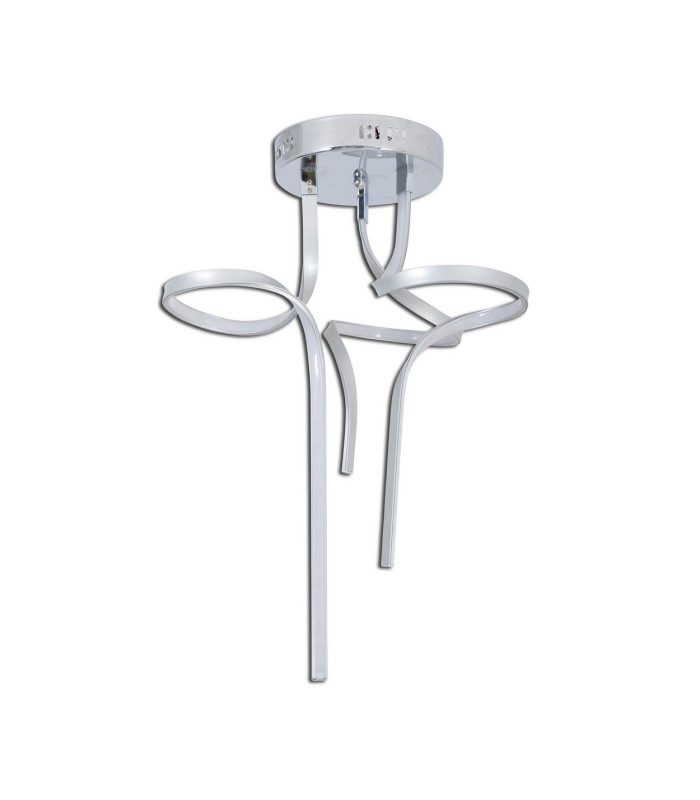 Loop Line Integrated LED Semi Flush Ceiling Light Silver 3000K-1