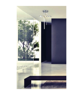 Loop Line Integrated LED Semi Flush Ceiling Light Silver 3000K-2