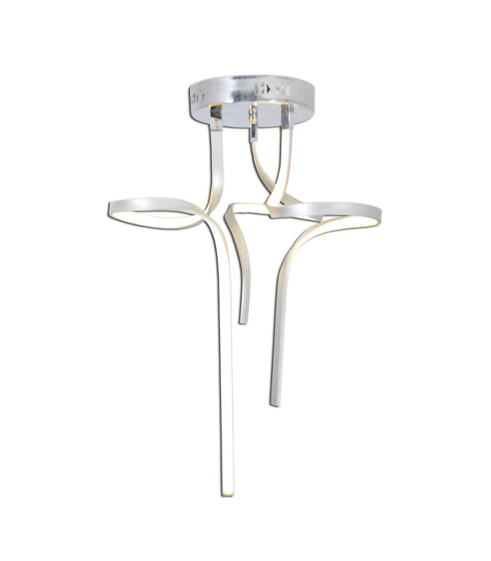 Loop Line Integrated LED Semi Flush Ceiling Light Silver 3000K-6