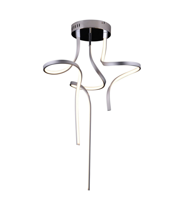 Loop Line Integrated LED Semi Flush Ceiling Light Silver 3000K-8