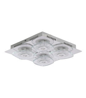 Lucca 31x31cm Integrated LED Semi Flush Ceiling Light Silver 3000K-1