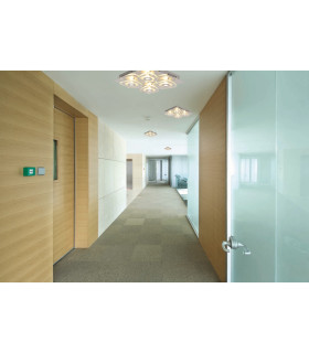 Lucca 31x31cm Integrated LED Semi Flush Ceiling Light Silver 3000K-2