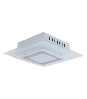 Lucca 28x28cm Integrated LED Semi Flush Ceiling Light Silver 3000K-1
