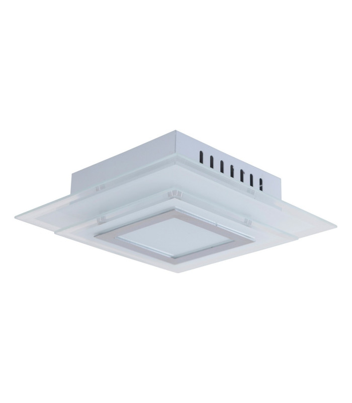 Lucca 28x28cm Integrated LED Semi Flush Ceiling Light Silver 3000K-1