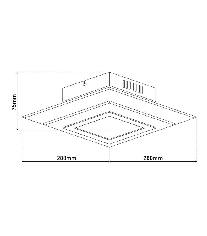Lucca 28x28cm Integrated LED Semi Flush Ceiling Light Silver 3000K-3