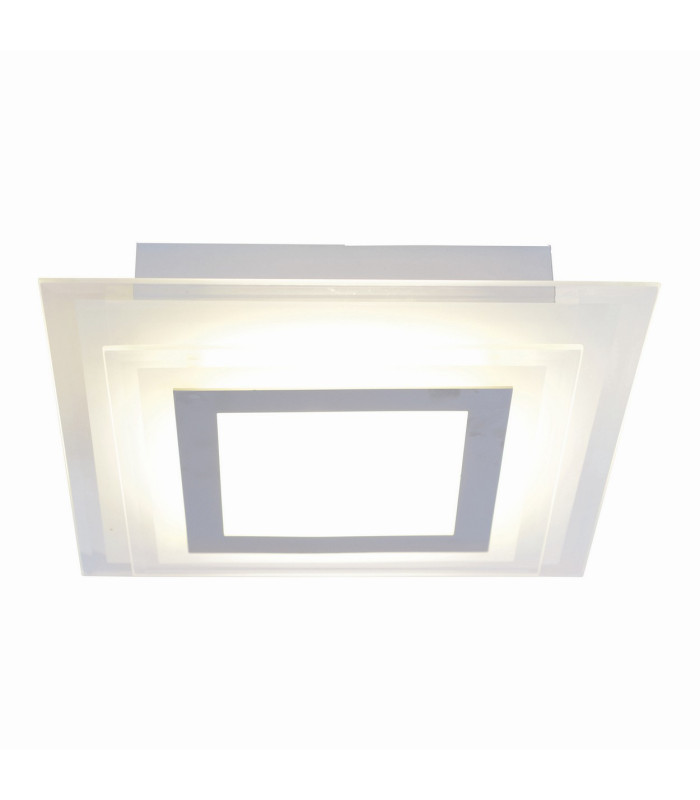 Lucca 28x28cm Integrated LED Semi Flush Ceiling Light Silver 3000K-4