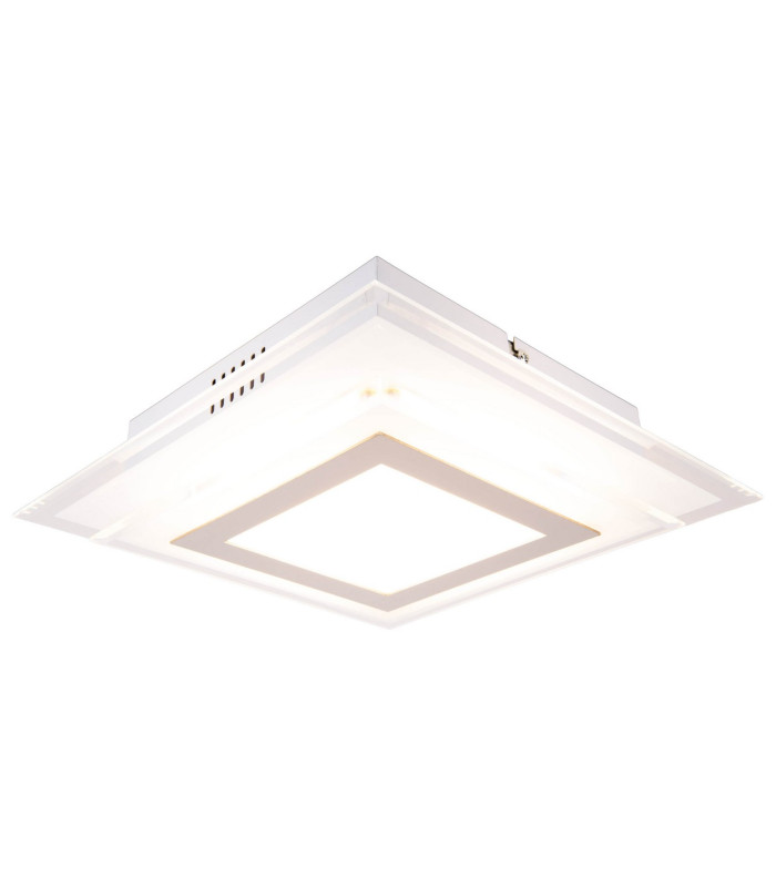 Lucca 28x28cm Integrated LED Semi Flush Ceiling Light Silver 3000K-6