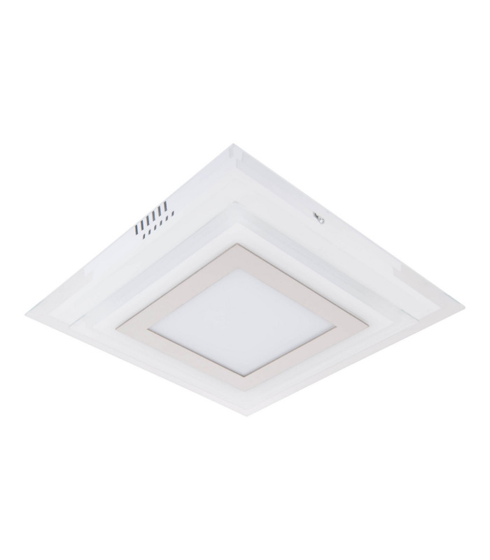 Lucca 28x28cm Integrated LED Semi Flush Ceiling Light Silver 3000K-7