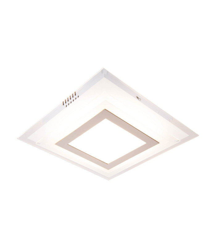 Lucca 28x28cm Integrated LED Semi Flush Ceiling Light Silver 3000K-8
