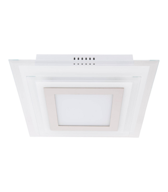 Lucca 28x28cm Integrated LED Semi Flush Ceiling Light Silver 3000K-9