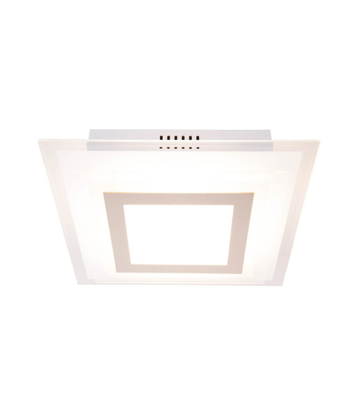 Lucca 28x28cm Integrated LED Semi Flush Ceiling Light Silver 3000K-10