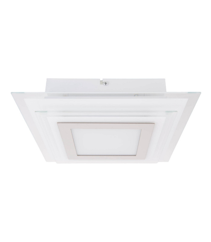 Lucca 28x28cm Integrated LED Semi Flush Ceiling Light Silver 3000K-12