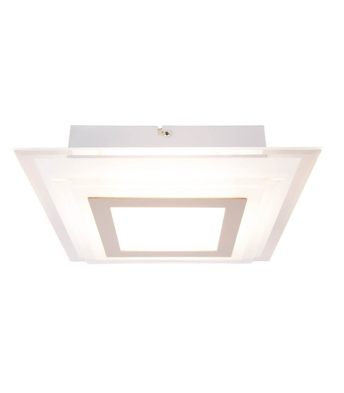 Lucca 28x28cm Integrated LED Semi Flush Ceiling Light Silver 3000K-13