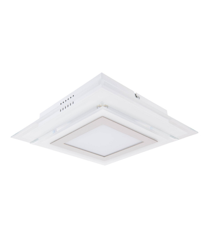 Lucca 28x28cm Integrated LED Semi Flush Ceiling Light Silver 3000K-14