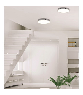 Paris Dimmable LED CCT Flush Ceiling Light Chrome 2700-6000K Remote Control-2
