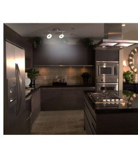 Donut LED Twin Ceiling Spotlight Chrome 3000K-2