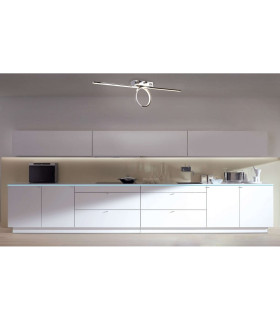 Loop Integrated LED Semi Flush Ceiling Light Chrome 3000-3200K-2
