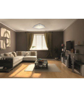 Leeds LED Decorative Flush Ceiling Light Silver 3000K-2