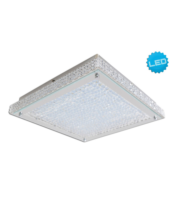 Madrid LED Decorative Flush Ceiling Light Clear/Transparent 3000K-7