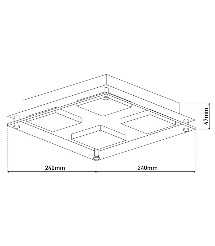 Edingburgh 24x24cm Integrated LED Semi Flush Ceiling Light Chrome 2700K-3