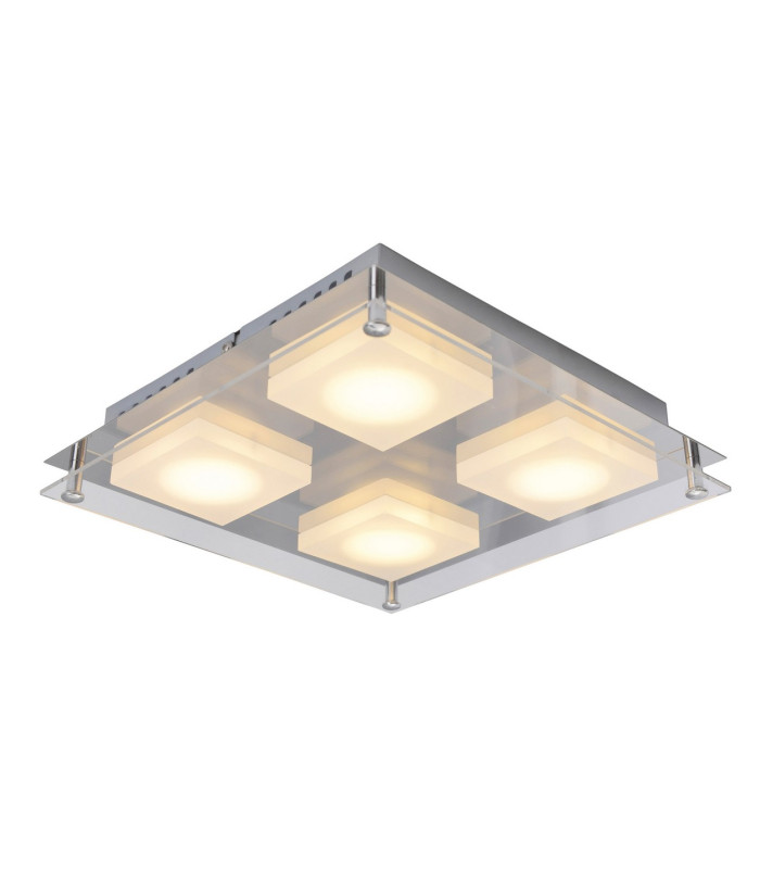 Edingburgh 24x24cm Integrated LED Semi Flush Ceiling Light Chrome 2700K-4