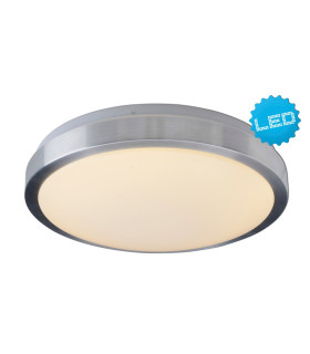 London Dimmable LED Flush Ceiling Light Silver 3000K-1
