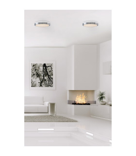 London Dimmable LED Flush Ceiling Light Silver 3000K-2