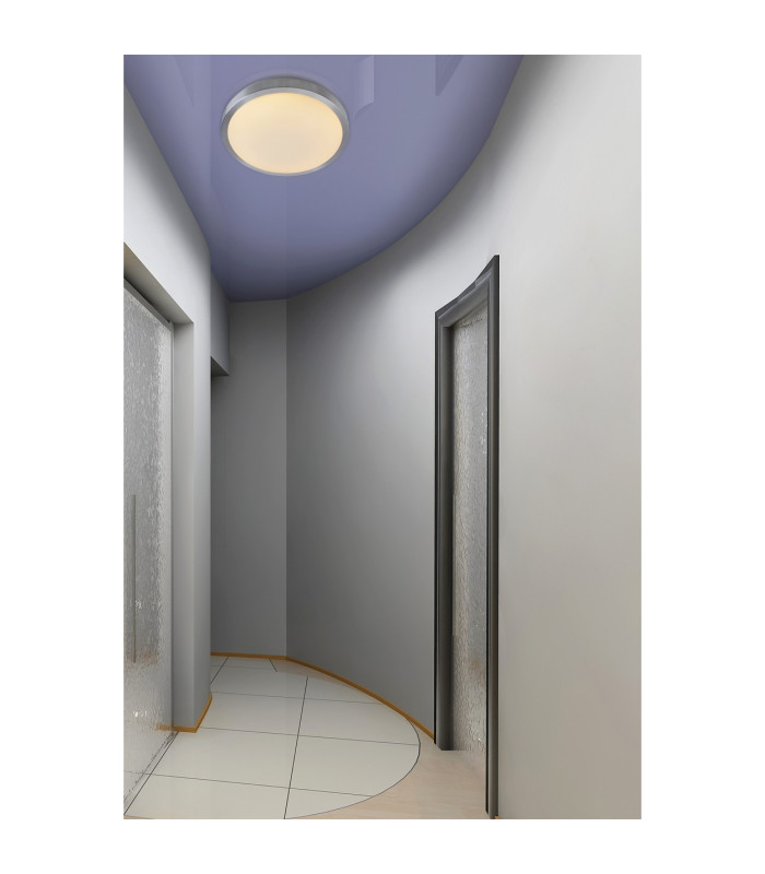 London Dimmable LED Flush Ceiling Light Silver 3000K-3