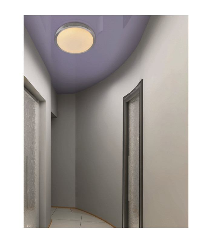 London Dimmable LED Flush Ceiling Light Silver 3000K-5