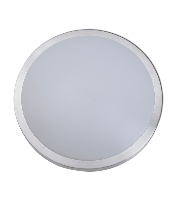 London Dimmable LED Flush Ceiling Light Silver 3000K-8