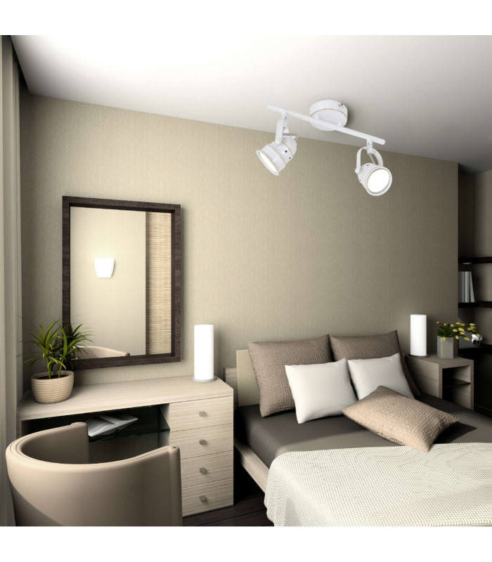 Shabspo Twin Ceiling Spotlight White 2xGU10 3000K-4
