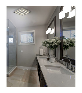 Thun LED Decorative Flush Ceiling Light Chrome 3065K-2