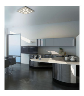 Mirror LED Decorative Flush Ceiling Light Chrome 3000K-2