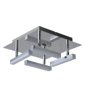 Turin Dimmable Integrated LED Semi Flush Ceiling Light Chrome 3000K-1
